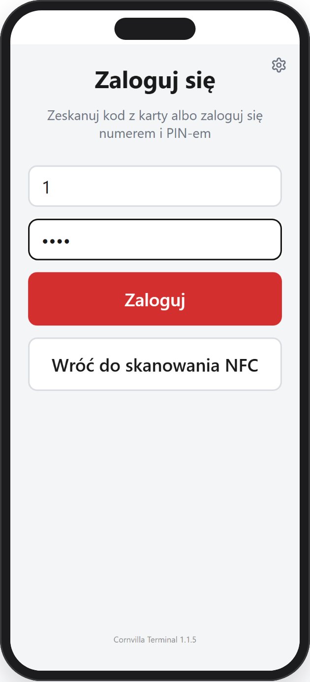 Ekran logowania numerem pracownika i PIN-em
